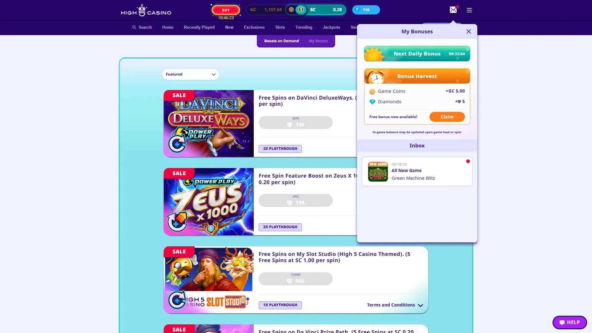 Casino bonuses